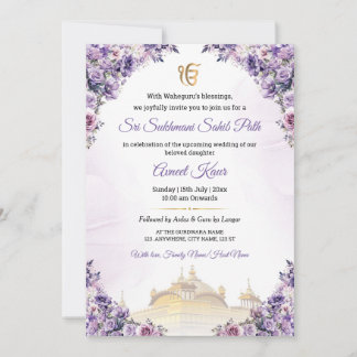 Invitation au Sukhmani Sahib Path pour un mariage