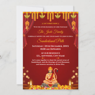Invitation au Sundarkand Path de Lord Hanuman