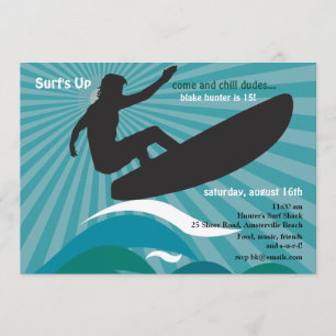 Invitation au surfeur Silhouette