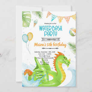 Invitation au thème de fête au dragon à la piscine
