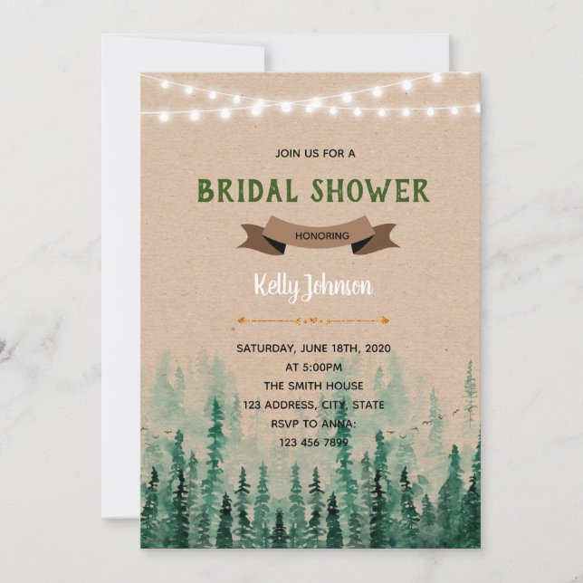 Invitation au thème de fête de douche de mariée en (Devant)