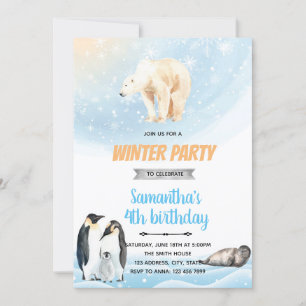 Invitation au thème de fête hivernale arctique