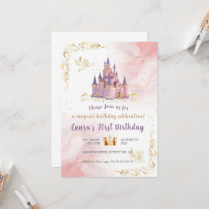 Invitation au thème de petite princesse. Fête pour