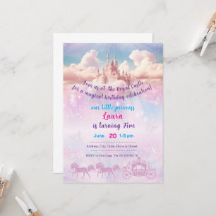 Invitation au thème de petite princesse. Fête pour