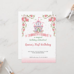 Invitation au thème de petite princesse. Fête pour
