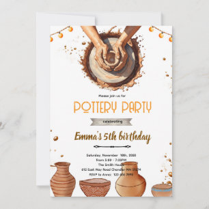 Invitation au thème de soirée poterie