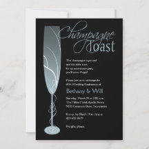 Invitation au toast de champagne diamant bleu