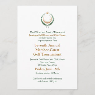 Invitation au tournoi de golf d'entreprise