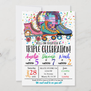 Invitation au Triple Célébration de Roller Skating