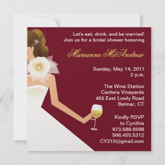 Invitation au vin de mariée