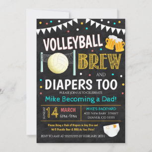 Invitation au volley-ball et au Baby shower de la 