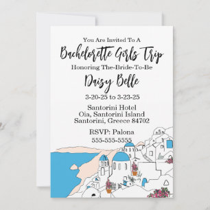 Invitation au voyage de Bachelorette à Santorin