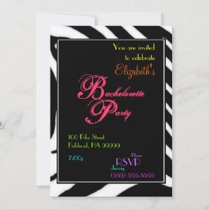 Invitation au Zebra Bachelorette Party