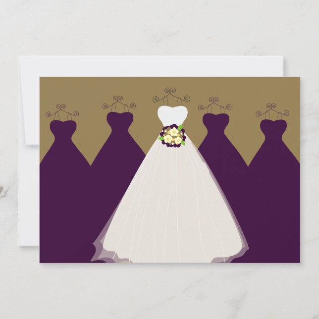 Invitation Aubergine et or nuptiales de la partie 311 (Devant)