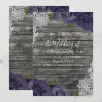 Aubergine Roses Blanches Rustiques Dentelle de Mar