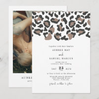 AUBREE Empreinte de léopard moderne Safari Mariage