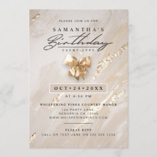 Invitation AUCUN ÂGE Moderne Élégant Faux Gold Foil Anniversa
