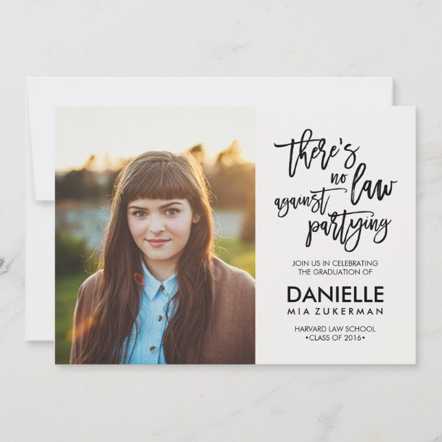 Invitation Aucune Loi Contre L'Invitation De Diplômés De Fête (Devant)