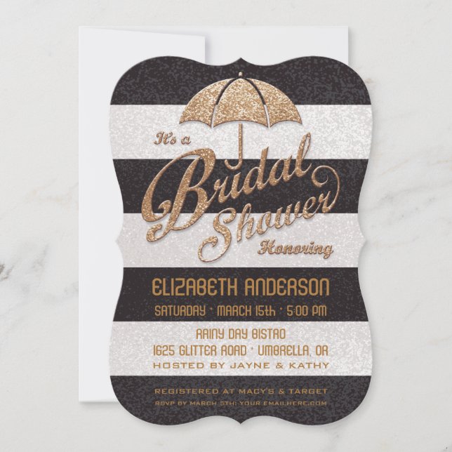 Invitation audacieux éclatant de Fête de la mariée (Devant)