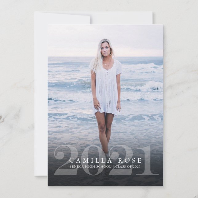 Invitation Audacieux Elegance 2021 Graduation Photo Invitatio (Devant)