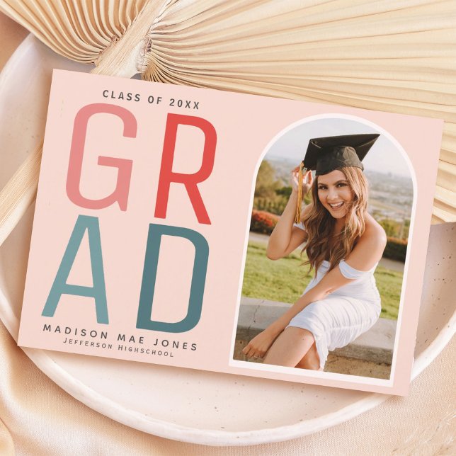 Invitation Audacieux Moderne Chic Photo Graduation Party Invi (Créateur téléchargé)