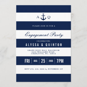 Invitation Audacieux Thème Nautique Engagement Partie Invitat