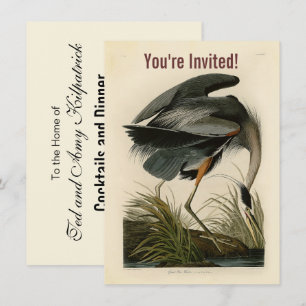 Invitation Audubon Great Blue Heron Marsh Bird