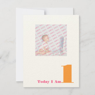 Invitation Aujourd'hui, j'ai 1 an