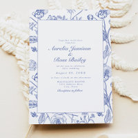 AURELIA Chinoiserie Blue Victorian Floral Mariage