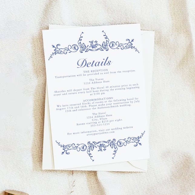 Invitation AURELIA Chinoiserie Victorian Floral Détails Card (Créateur téléchargé)