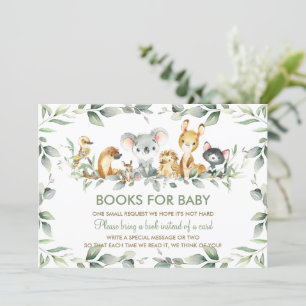 Invitation Australian Animals Greenery Books for Baby Card