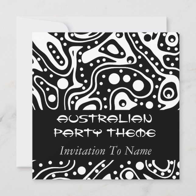Invitation Australian Party Thème Be An Aussie (Devant)