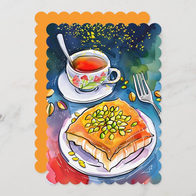 Invitation Authentic Kunafa Nablus Dessert (Devant / Derrière)