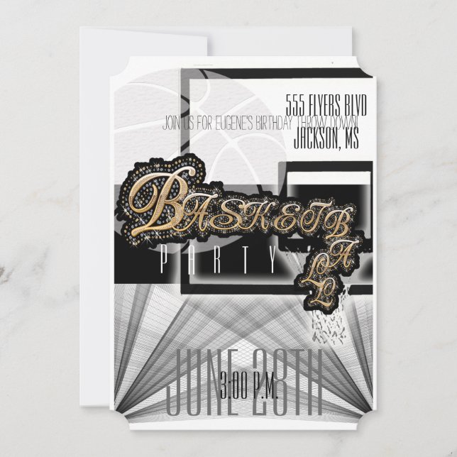 Invitation authentique de partie de basket-ball - (Devant)