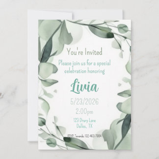 Invitation Autocollant Donut Rose Aquarelle Douce