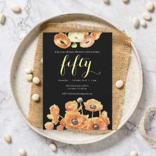 Invitation Automne 50e anniversaire fête Orange Blossom