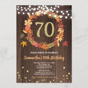 Invitation Automne 70e anniversaire d'action de grâce couronn