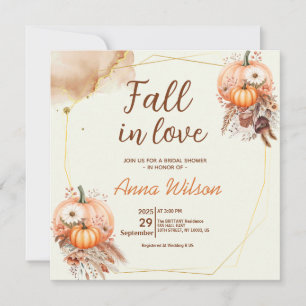 Invitation Automne Amour Baby Shower Rustique Citrouille Pamp
