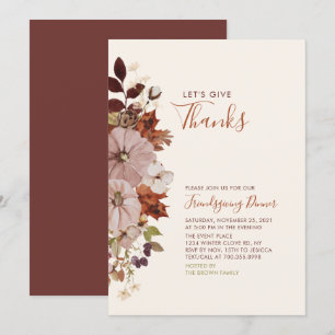 Invitation Automne/Automne Amis donnant / Merci Dîner