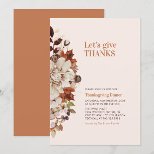 Invitation Automne/Automne Amis donnant / Merci Dîner