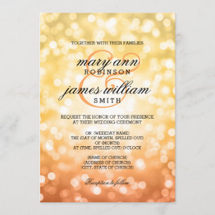 Invitation Automne / Automne Bokeh éclaire un mariage élégant