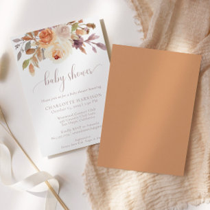 Invitation Automne Automne Botanique Terracotta   BABY SHOWER