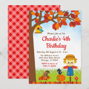 Invitation Automne Automne Boy Scarecrow