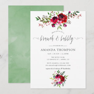 Invitation Automne - Automne Brunch floral Brunch et Bubbly