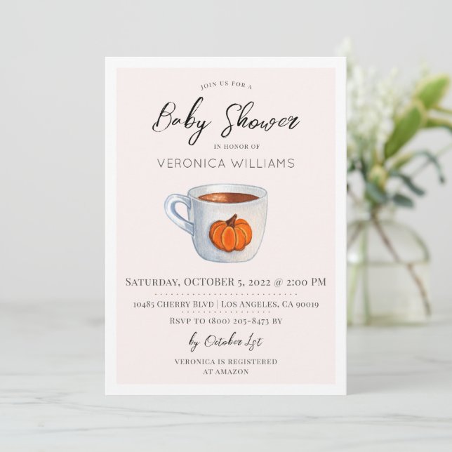 Invitation Automne Automne Citrouille Baby shower d'épices In (Debout devant)