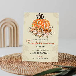 Invitation Automne Automne Citrouille Thankgiving Dîner
