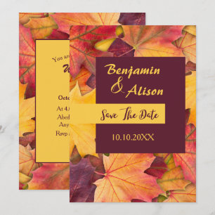 Invitation Automne automne feuille d'érable mariage enregistr