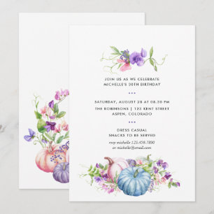 Invitation Automne - Automne Floral fête d'anniversaire