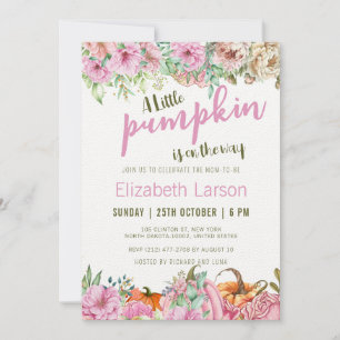 Invitation Automne Automne Floral Un Petit Baby shower Citrou