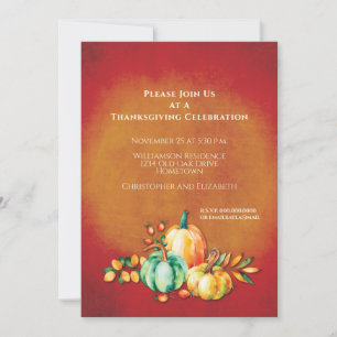 Invitation Automne Automne Harvest Citrouille Russe Thanksgiv